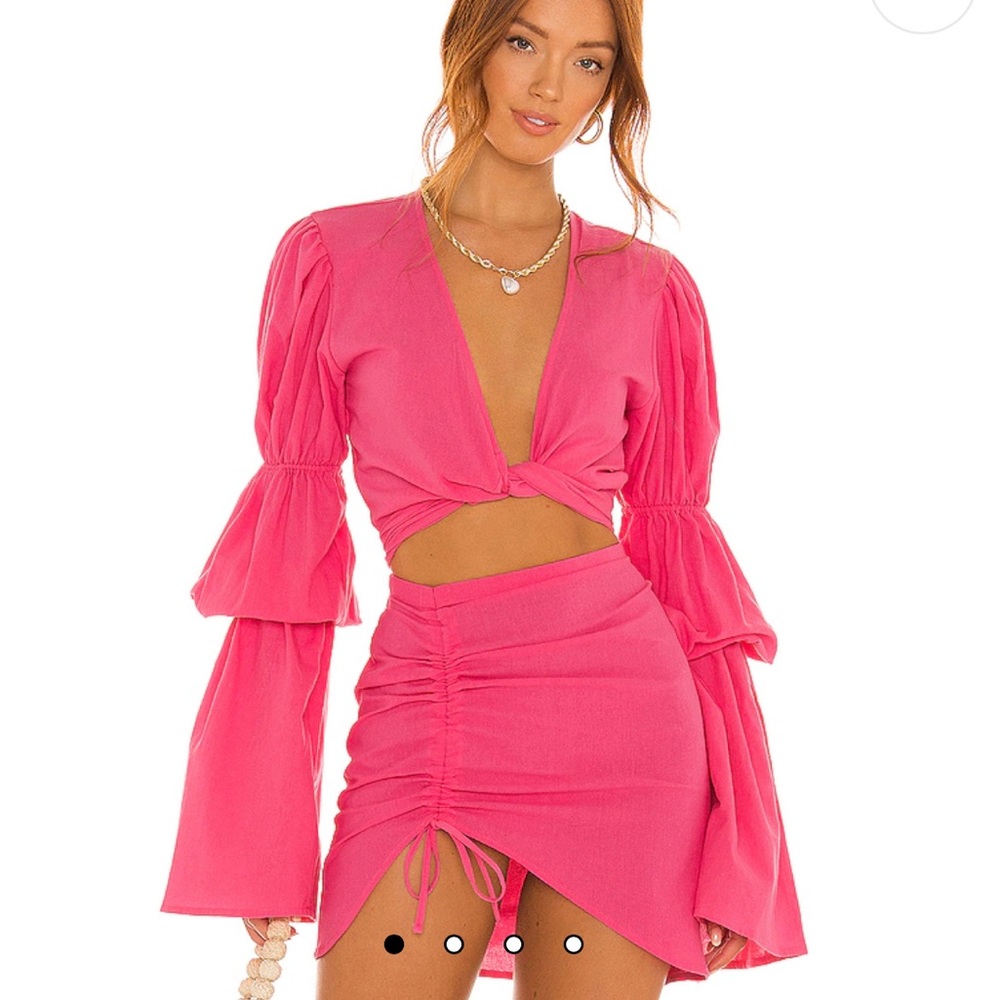 Bananhot X REVOLVE Tie Front Top in Fuchsia